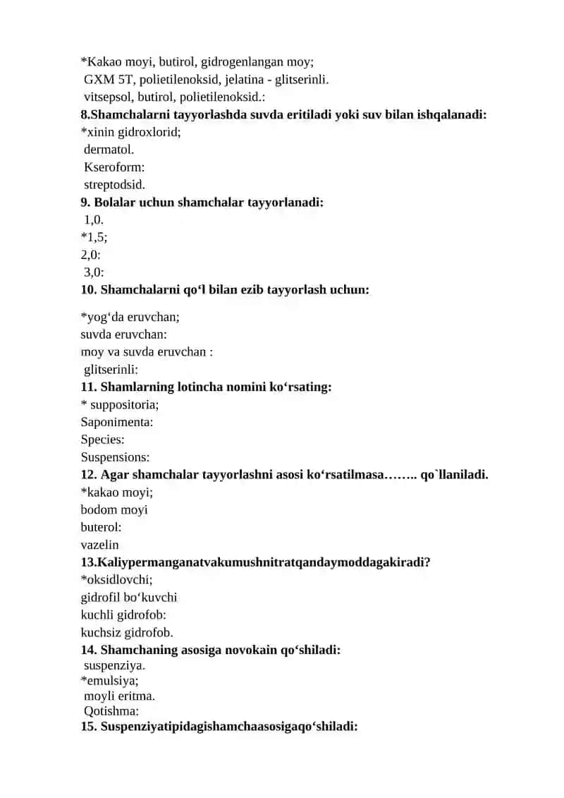 Shamchalar tayyorlash usullari 2