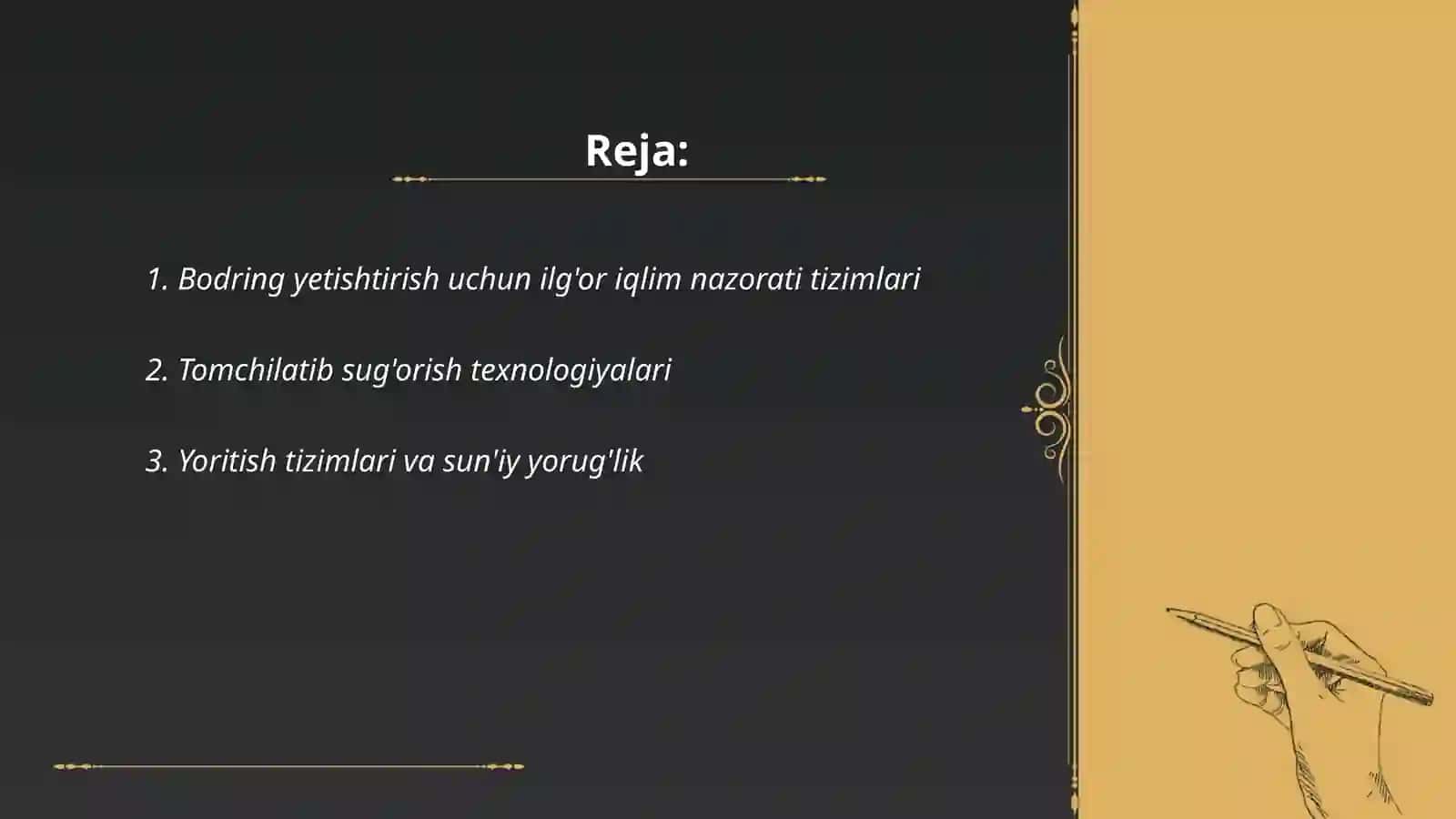 Bodring yetishtirishning zamonaviy texnologiyalari 2