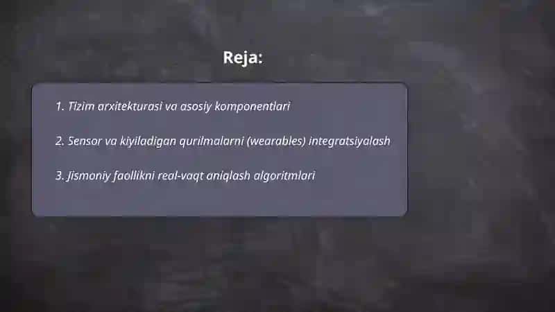 Tizim arxitekturasi va asosiy komponentlari 2