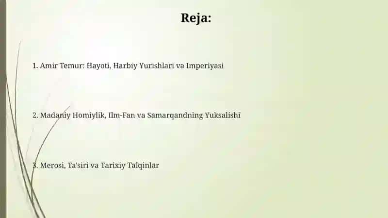 Amir Temurning Jahon Tarixidagi O'rni 2