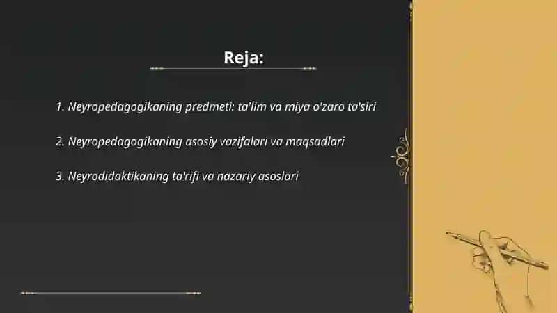 Neyropedagogikaning predmeti va vazifalari 2