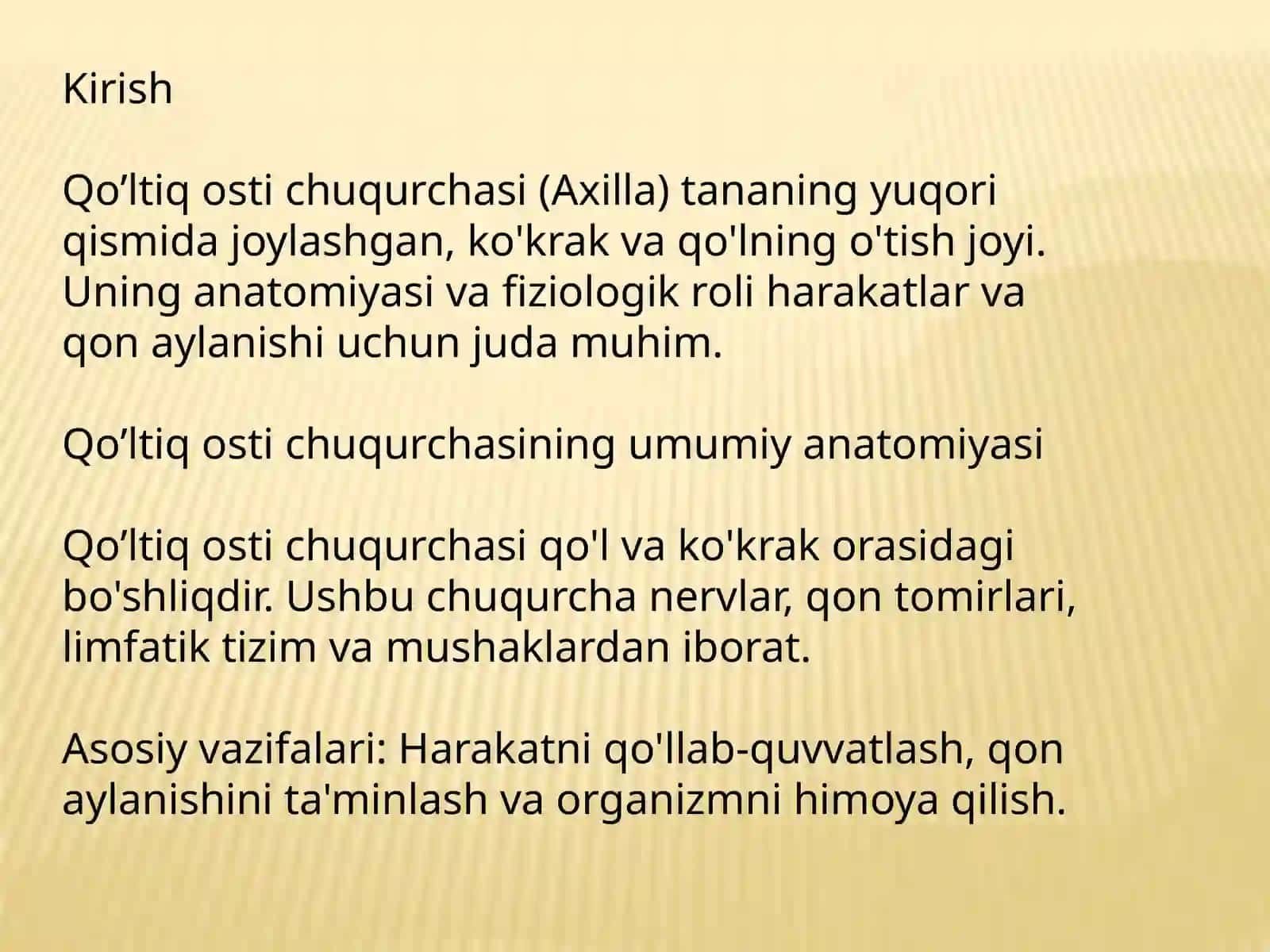 Qo’ltiq osti chuqurchasi chegarasi va anatomik xususiyatlari 2
