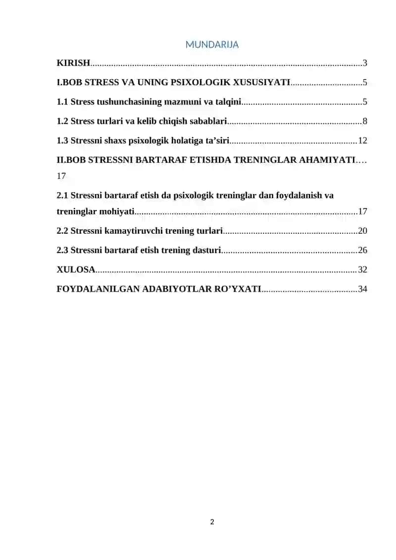 Stressni bartaraf etuvchi treninglar 2