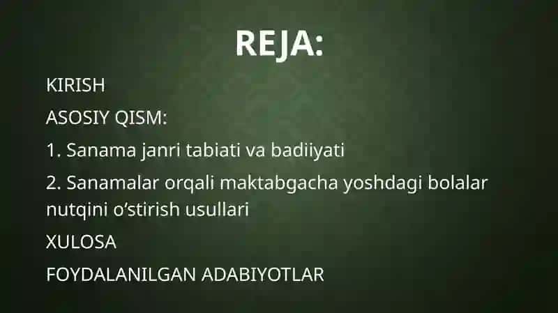 Sanama Janri xususida 2