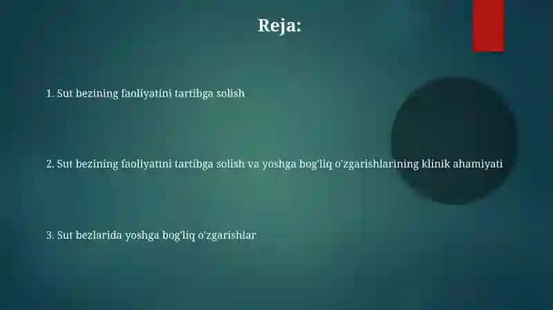 Sut bezlarining faoliyatini tartibga solish 2