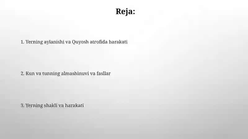 Yer va Quyoshning o'zaro munosabati 2
