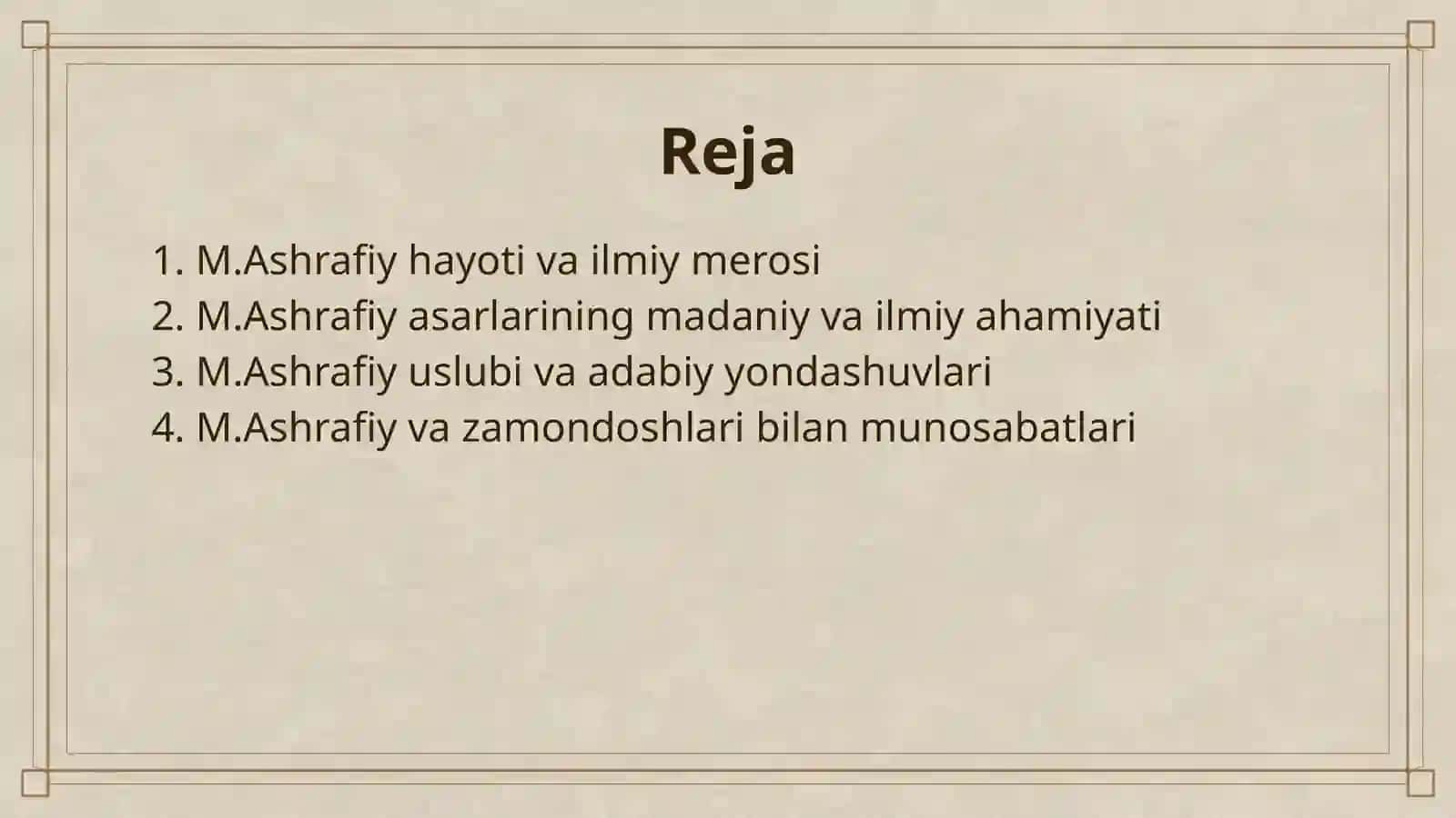 M.ASHRAFIY IJODIY FAOLIYATI 2