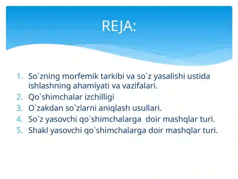 So`zning morfemik tarkibini o`rganish 2