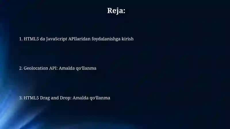 Geolocation API: Amalda qo‘llanma 2