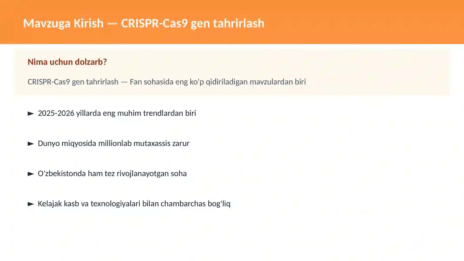 CRISPR-Cas9 gen tahrirlash 2