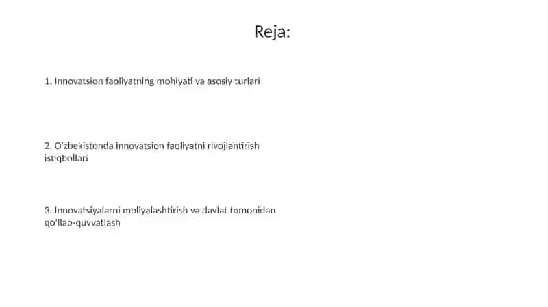 Iqtisodiyotda innovatsion faoliyatning o‘ziga xos xususiyatlari 2