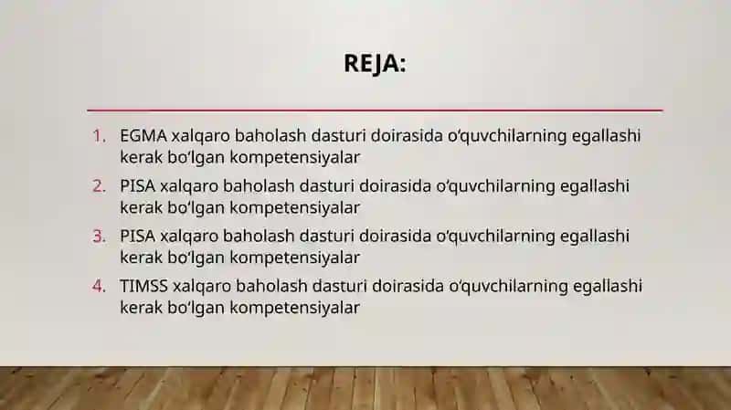 EGMA xalqaro dasturidagi kontekstlar 2