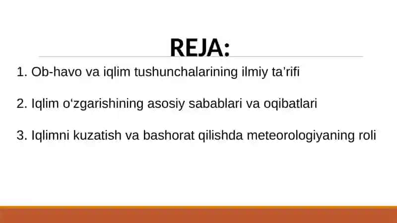 Iqlim va ob-havotushunchalari 2