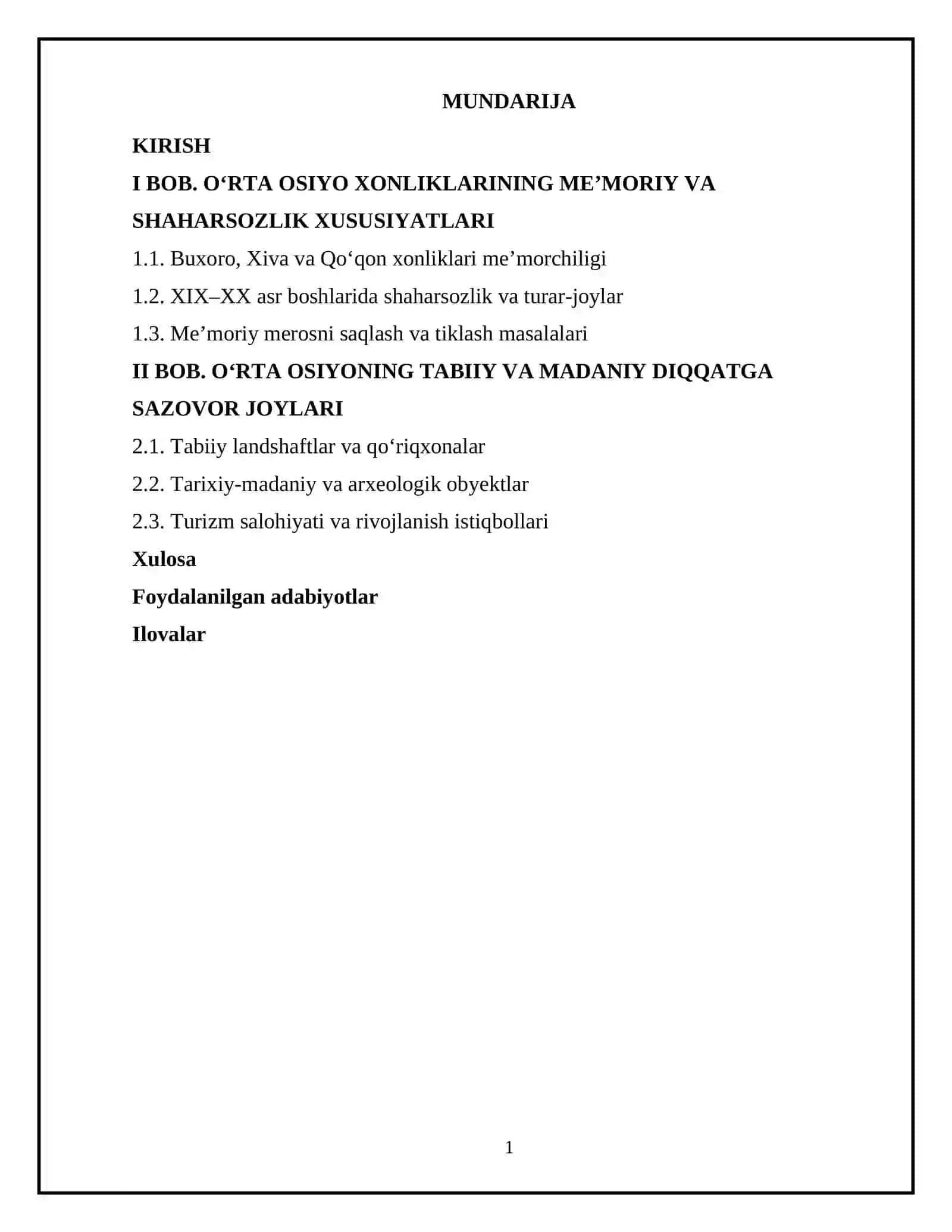 O‘rta Osiyoning Diqqatga Sazovor Joylari 2