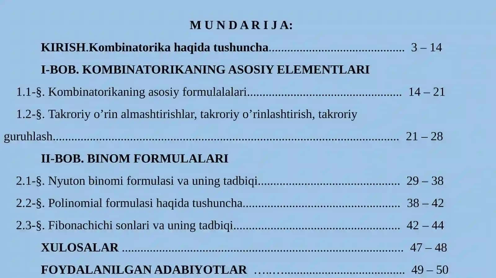KOMBINATORIKA ASOSLARI 2
