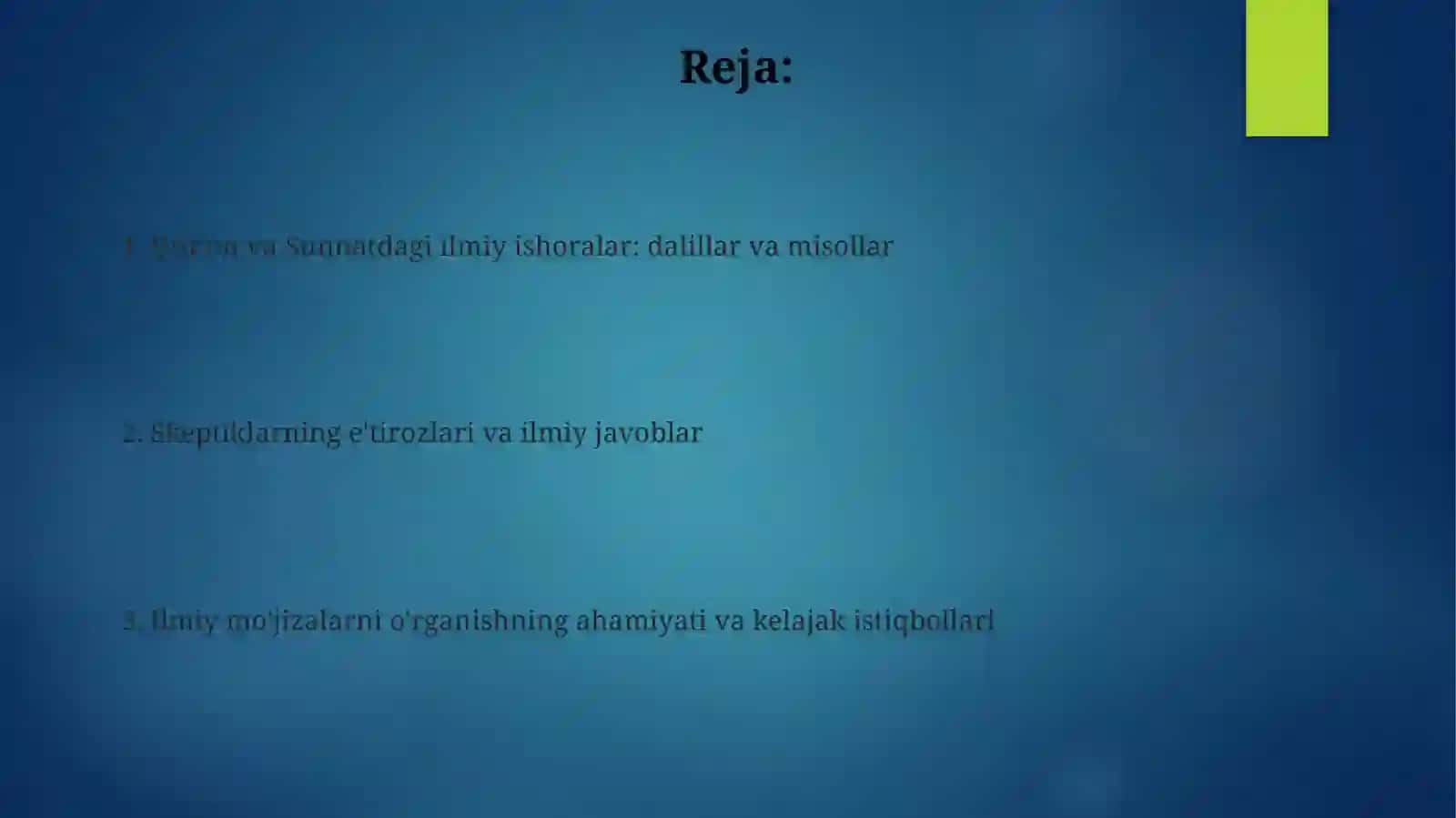 Qur'on va Sunnatdagi ilmiy mo'jizalar 2