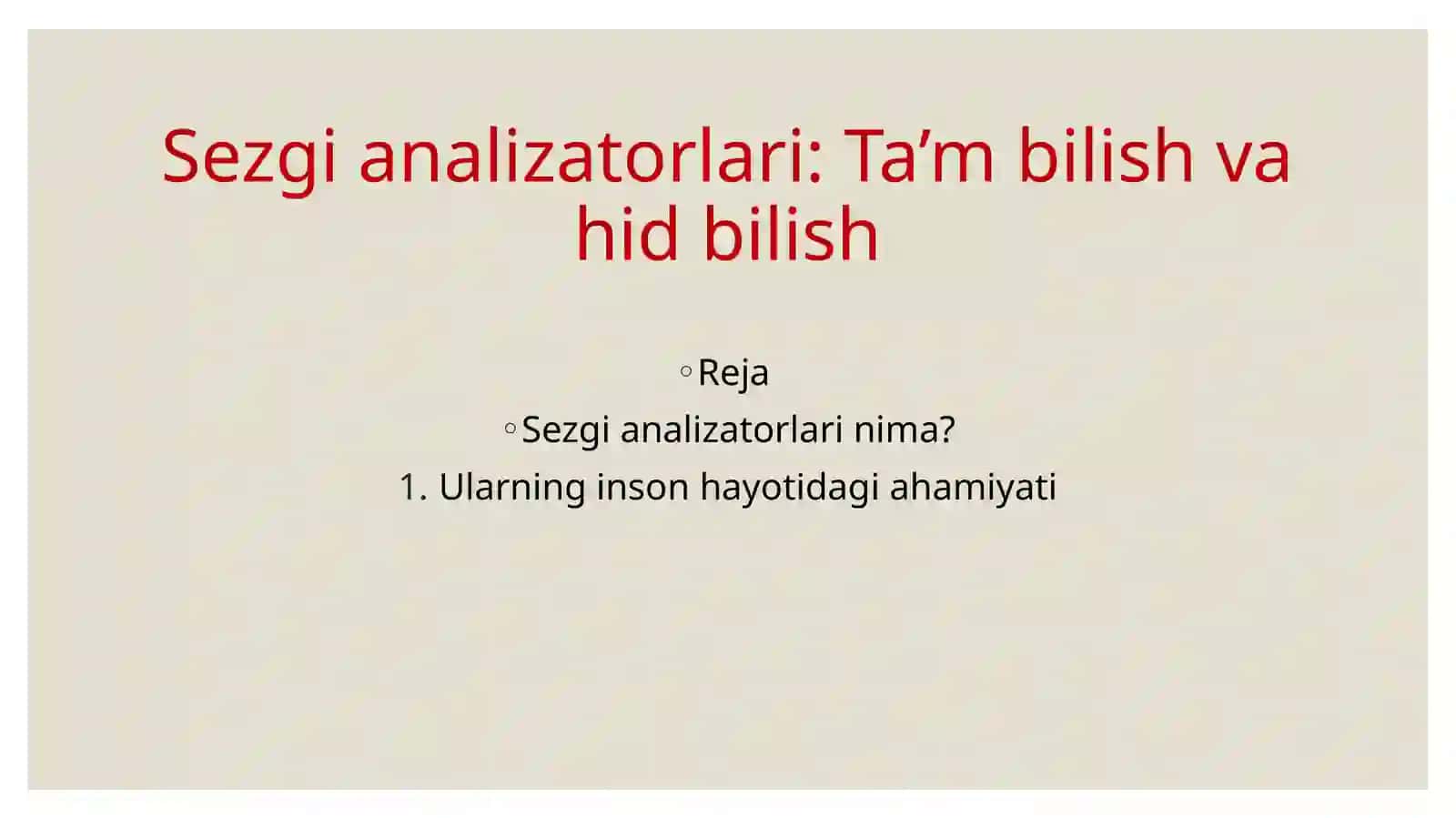 Sezgi analizatorlari 2