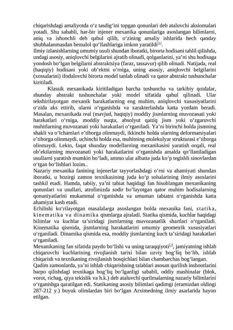 Nazariy mexanika faniga kirish 2