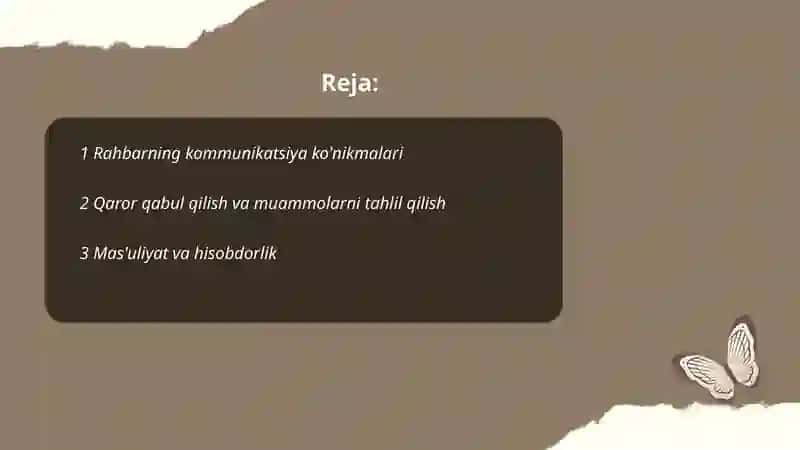 Rahbarning kommunikatsiya ko'nikmalari 2
