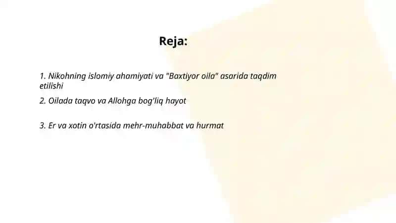Baxtiyor oila asarida Islam qadroyatlari 2