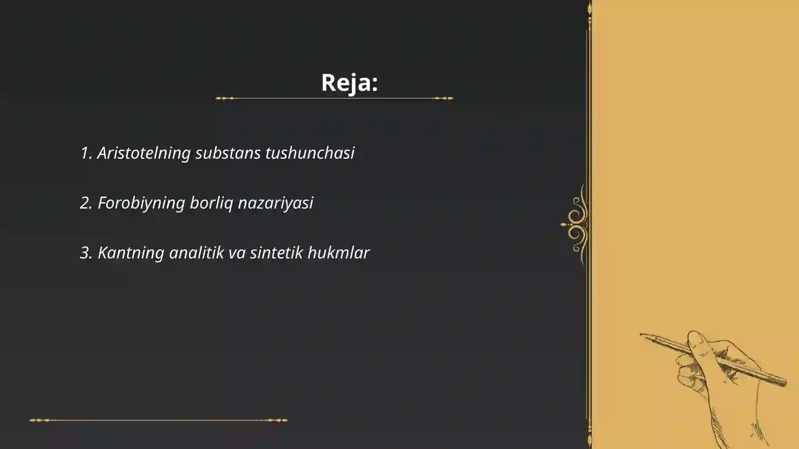 Aristotelning substans tushunchasi 2