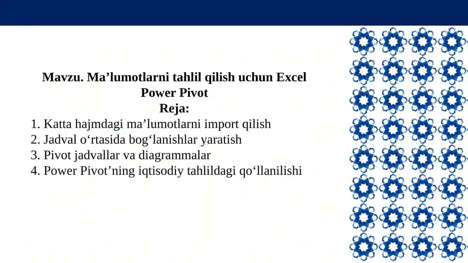 Ma’lumotlarni tahlil qilish uchun Excel Power Pivot 2