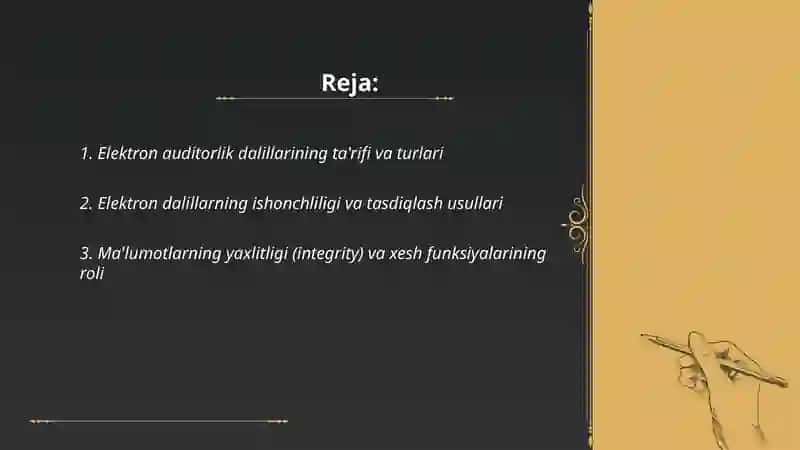 Elektron auditorlik dalillari: xususiyatlari va xavflari 2