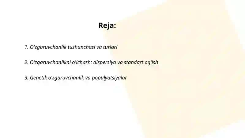 O'zgaruvchanlik 2