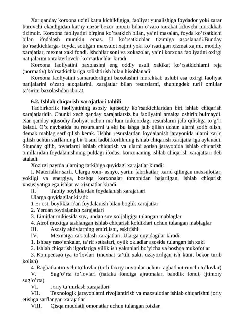 Tadbirkorlik faoliyatini tahlil etish 2