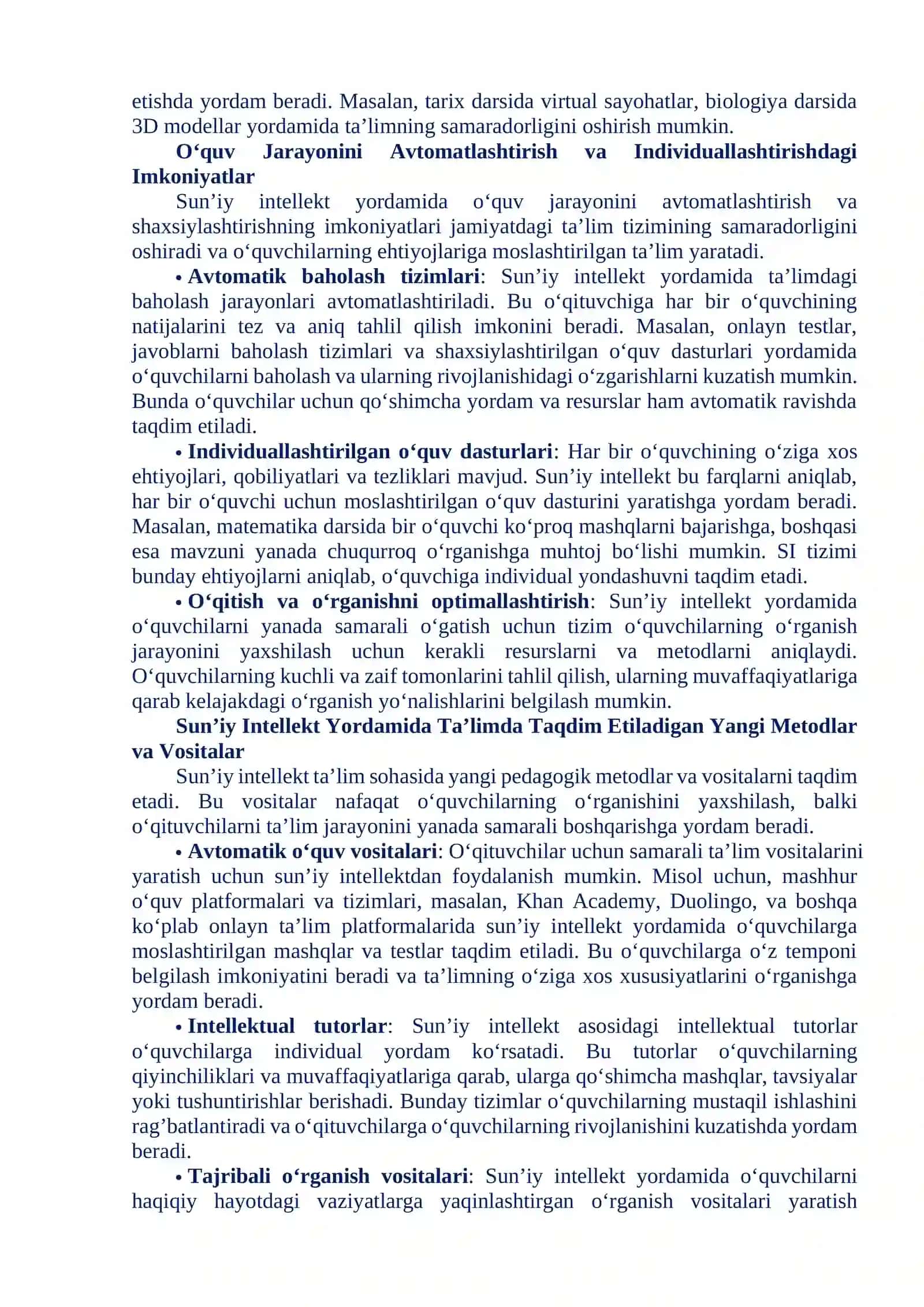 TA'LIMDA SUN’IY INTELLEKT: MUAMMO VA ISTIQBOLLAR 2