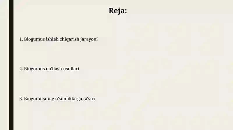 Biogumus ishlab chiqarish va foydalanish 2