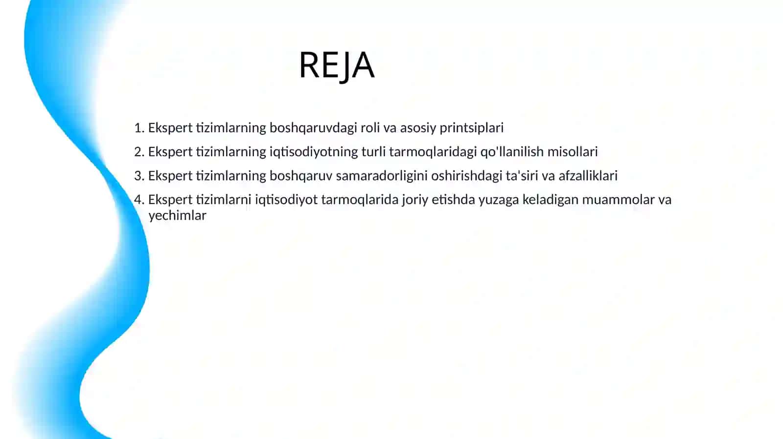 EKSPERT TIZIMLARINI BOSHQARUVDAGI O'RNI VA ULARNI IQTISODIYOT TARMOQLARIDA QO'LLASH 2