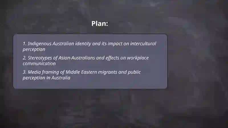 Perception, Identity, Stereotypes in Intercultural communication Australia 2