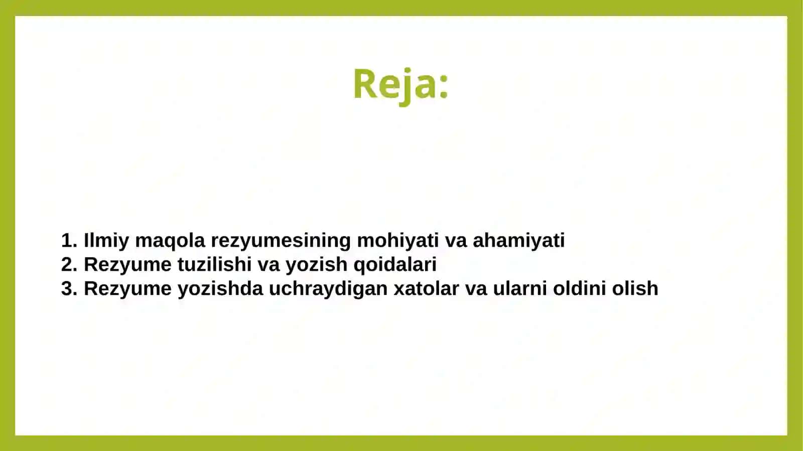 Ilmiy maqolaga rezyume yozish 2