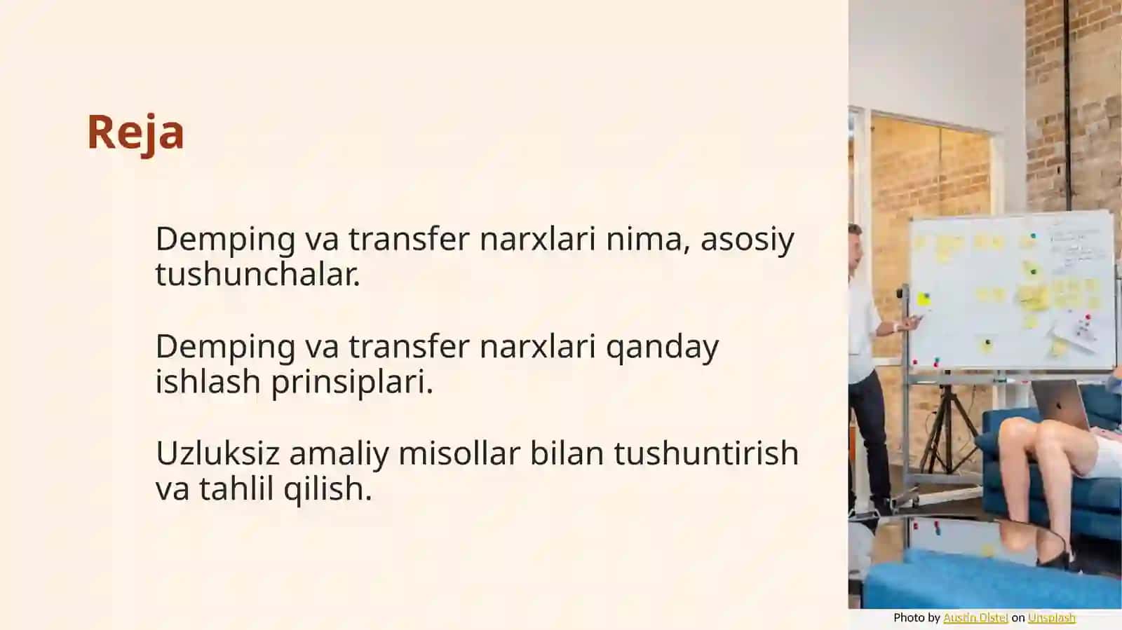 Demping va Transfer Narxlari 2