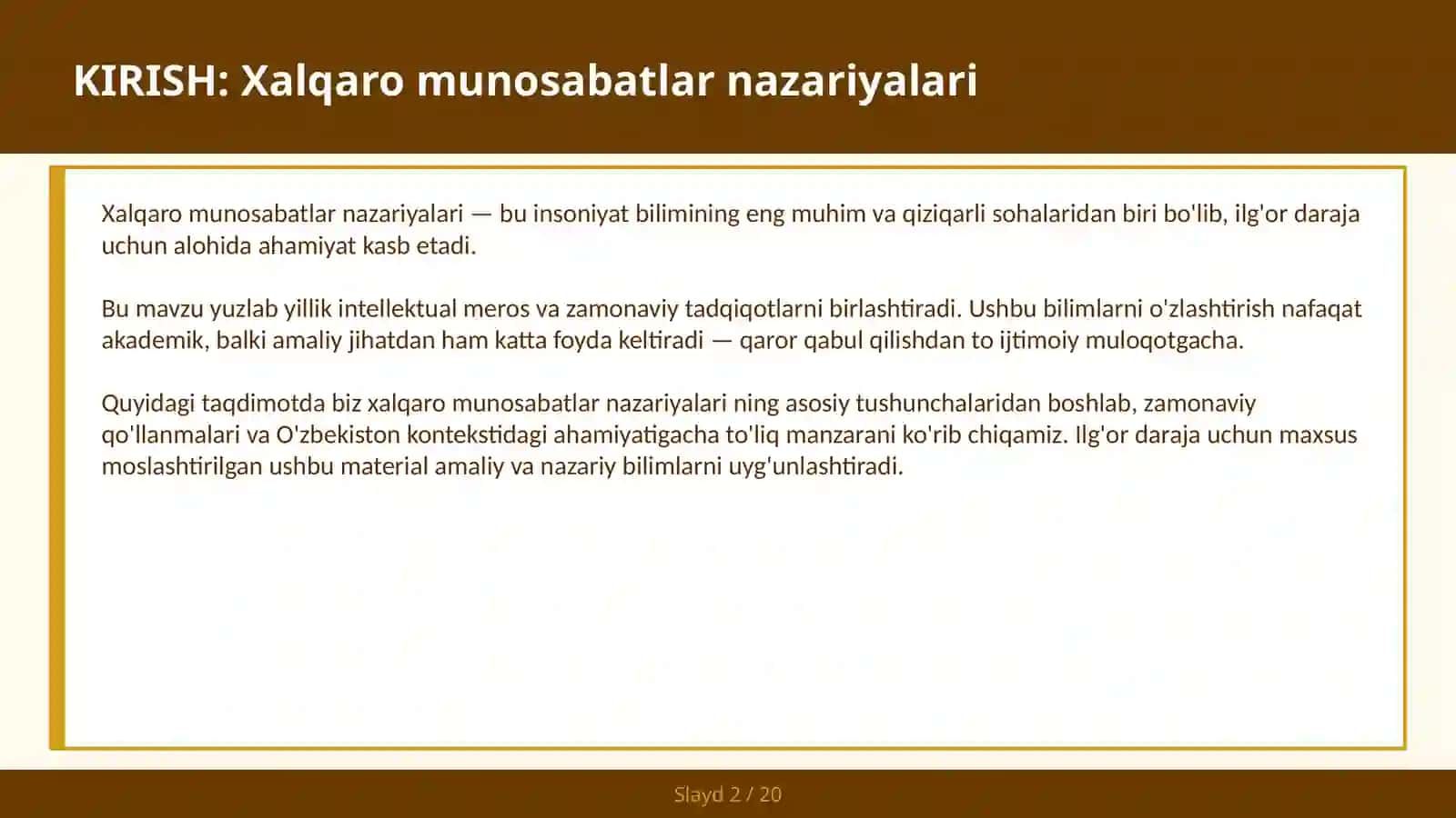 Xalqaro munosabatlar nazariyalari 2