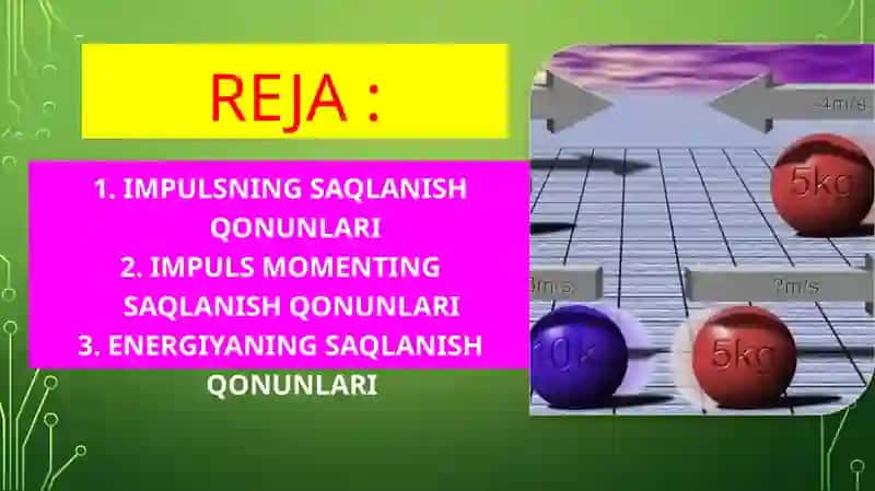 MEXANIKADA SAQLANISH QONUNLARI 2