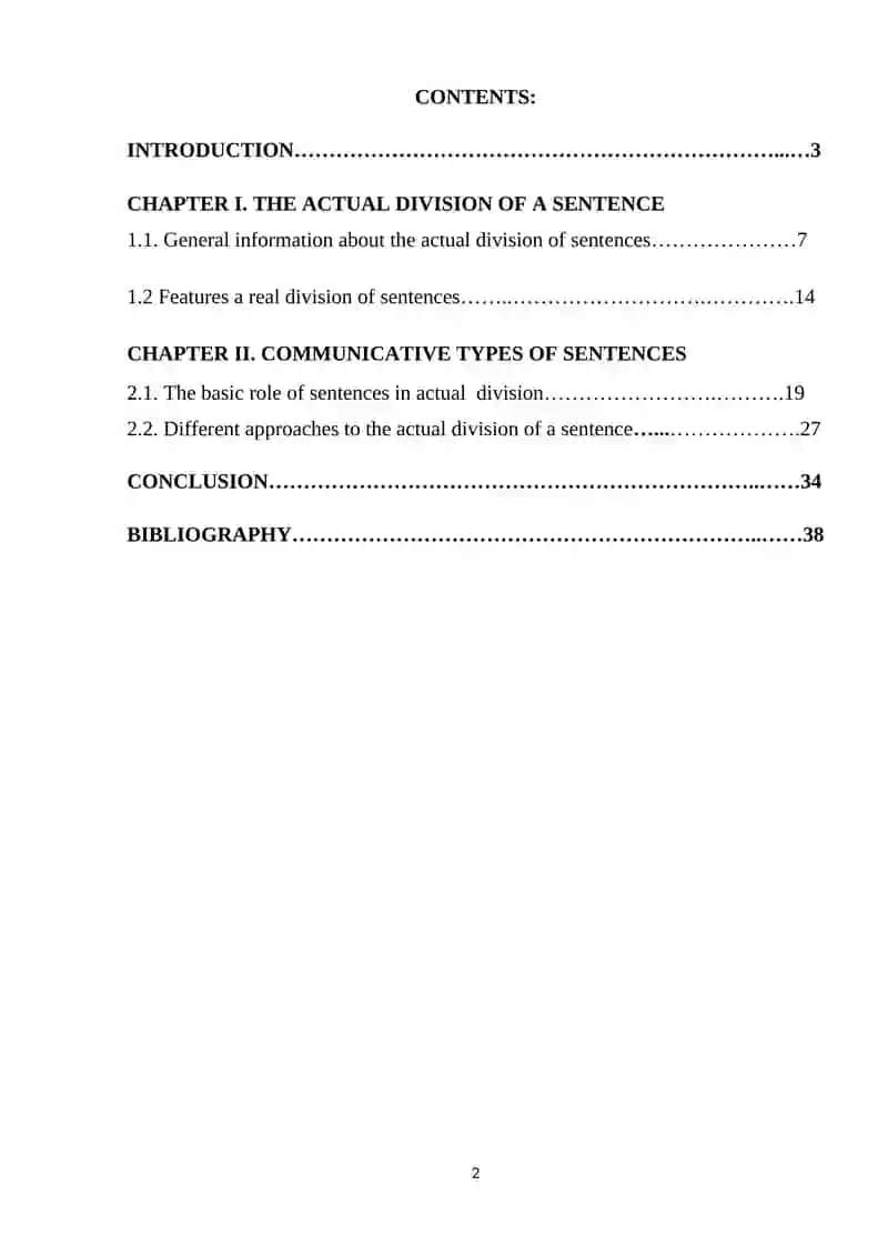 THE DOCTRINE OF THE ACTUAL DIVISION OF A SENTENCE 2