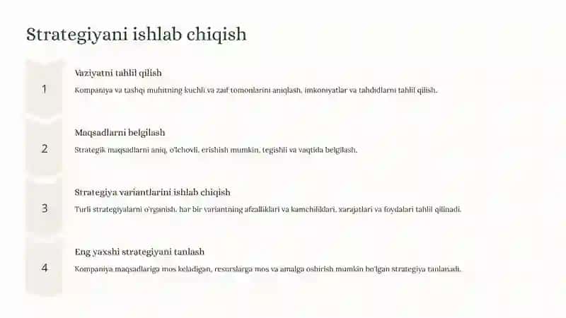 Strategiyani Amalga Oshirish 2