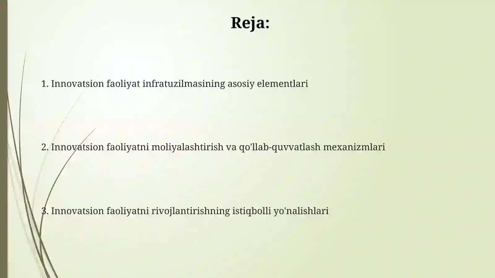 Innovatsion faoliyat infratuzilmasi 2