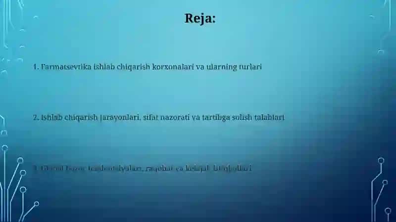 Farmatsevtik ishlab chiqarishda faoliyat ko’rsatadigan korxonalar va ularning turlari 2
