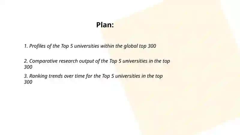 Profiles of the Top 5 universities 2
