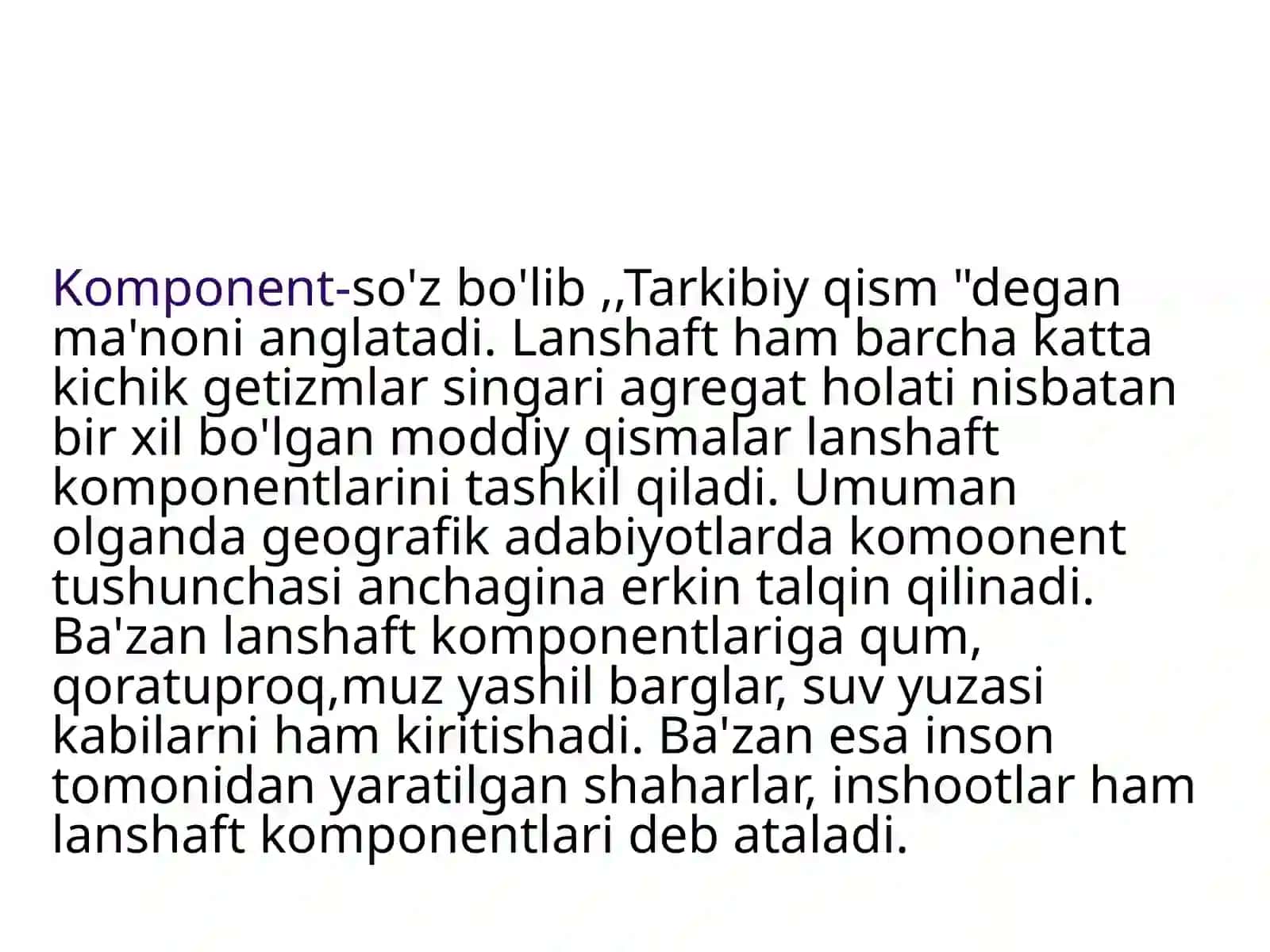 Lanshaft konponentlari o'rtasidagi ta'sir va a'loqadorlik 2