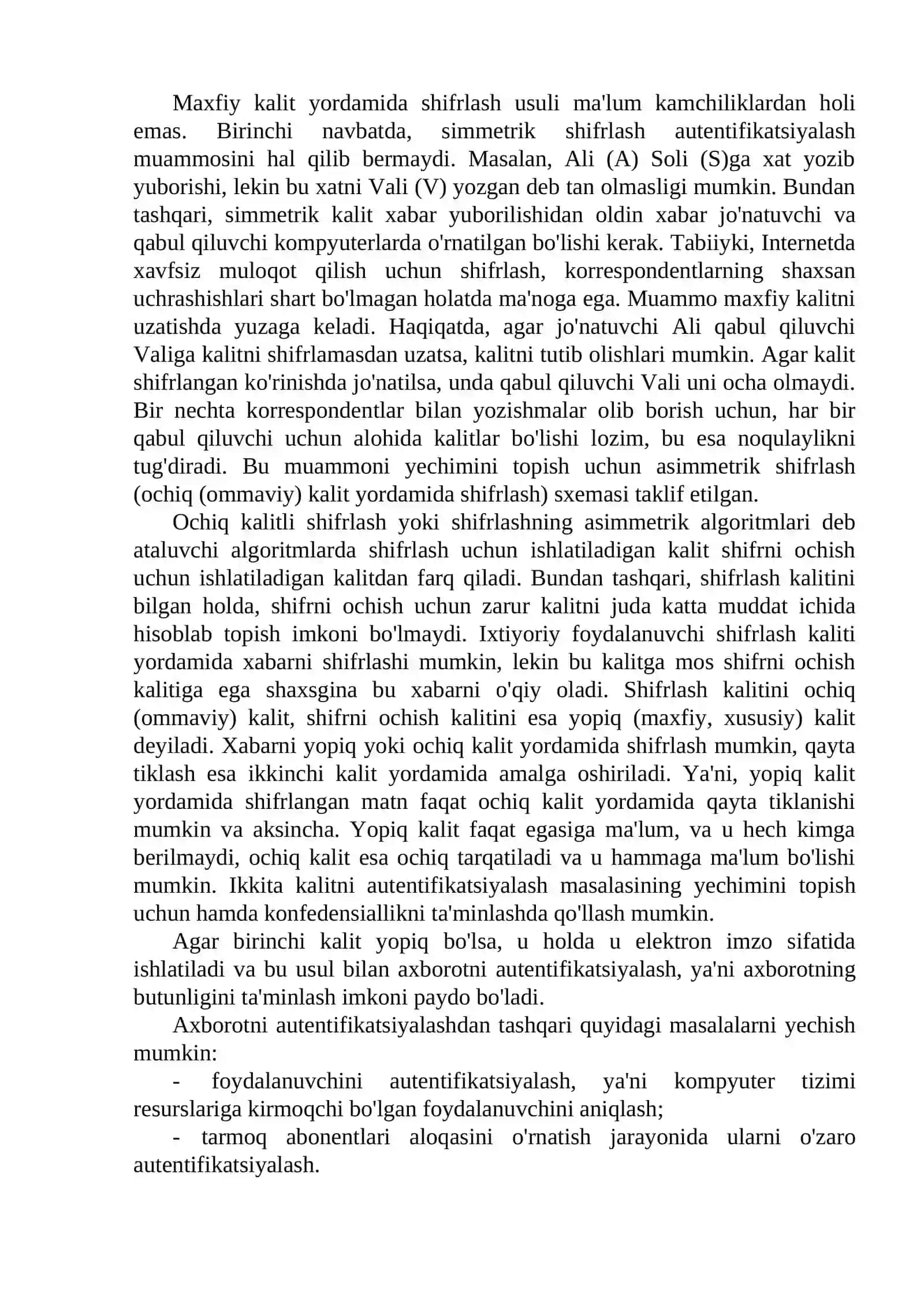 Ochiq va yopiq kalitlar bilan shifrlash tizimi 2