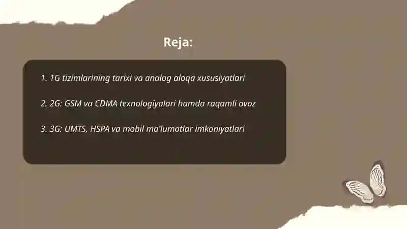 Sotali aloqa tarmoqlarining 1G dan 5G ga rivojlanishi 2