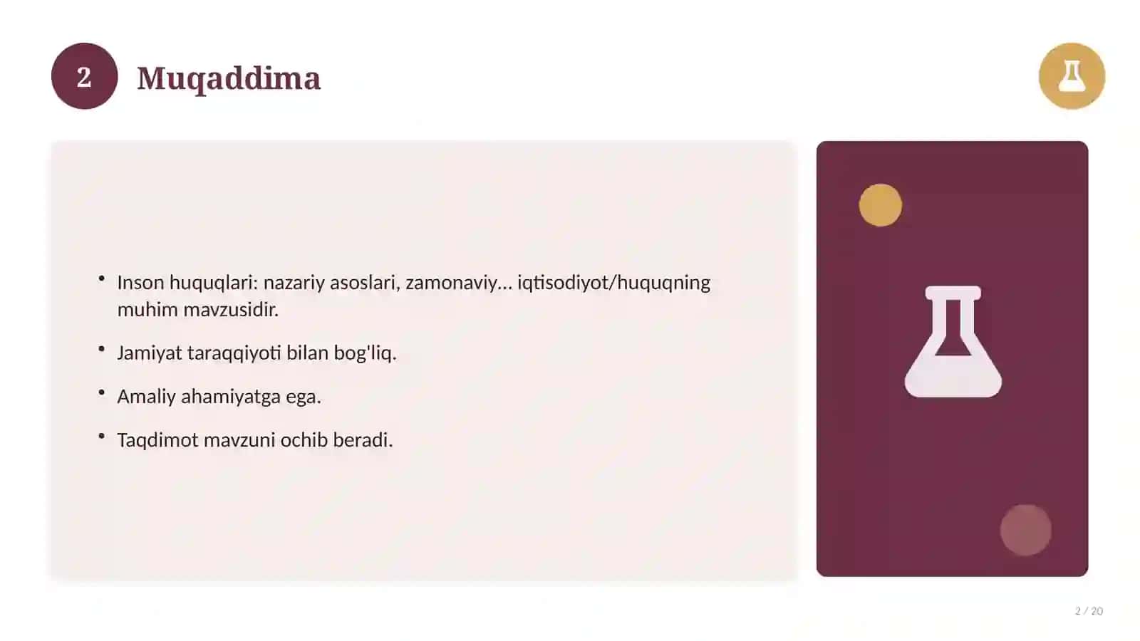 Inson huquqlari: nazariy asoslari, zamonaviy yondashuvda (Magistrlik dissertatsiyasi mavzusi) 2