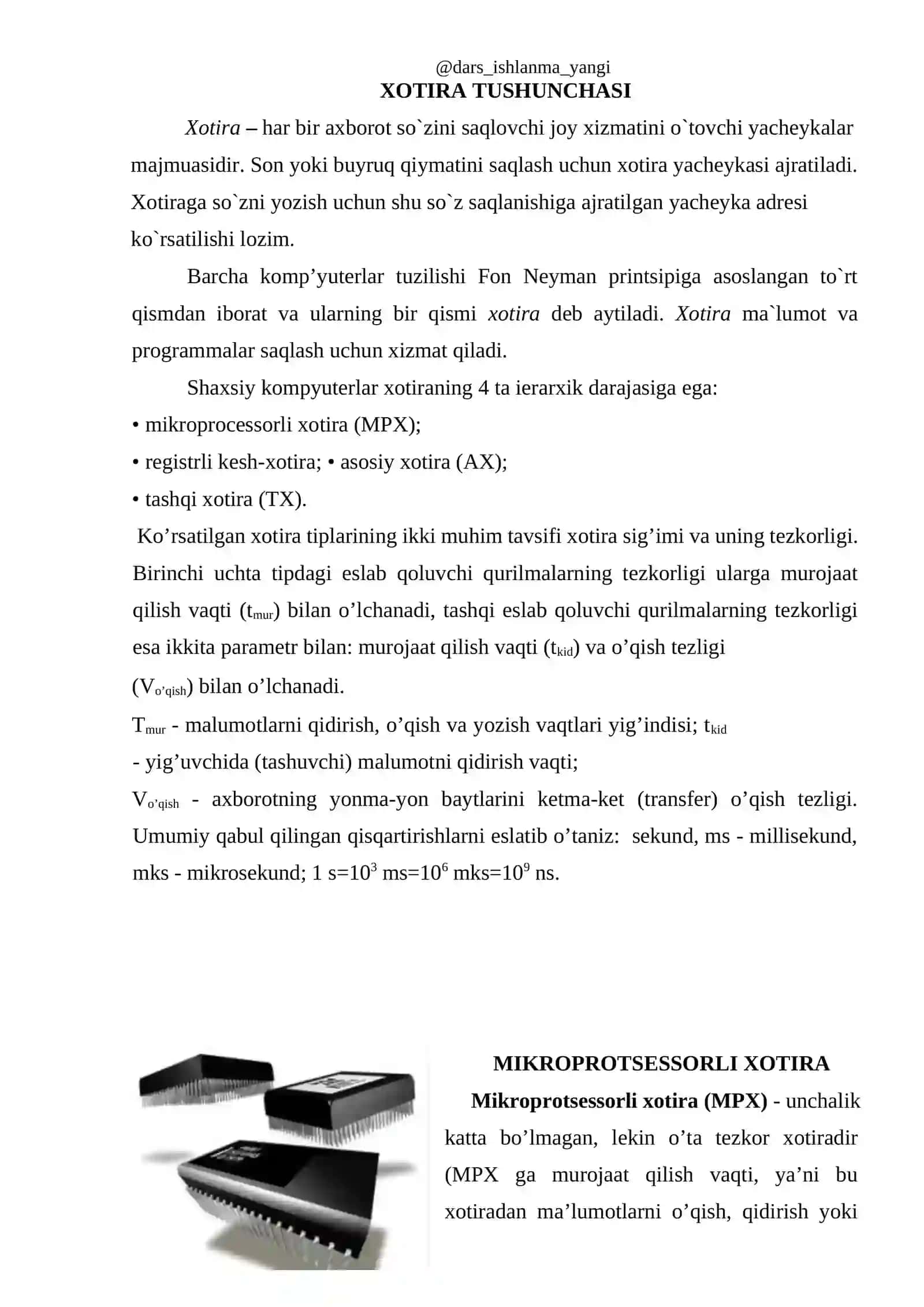 OPERATSION TIZIMLARDA VIRTUAL XOTIRA TUSHUNCHASI 2