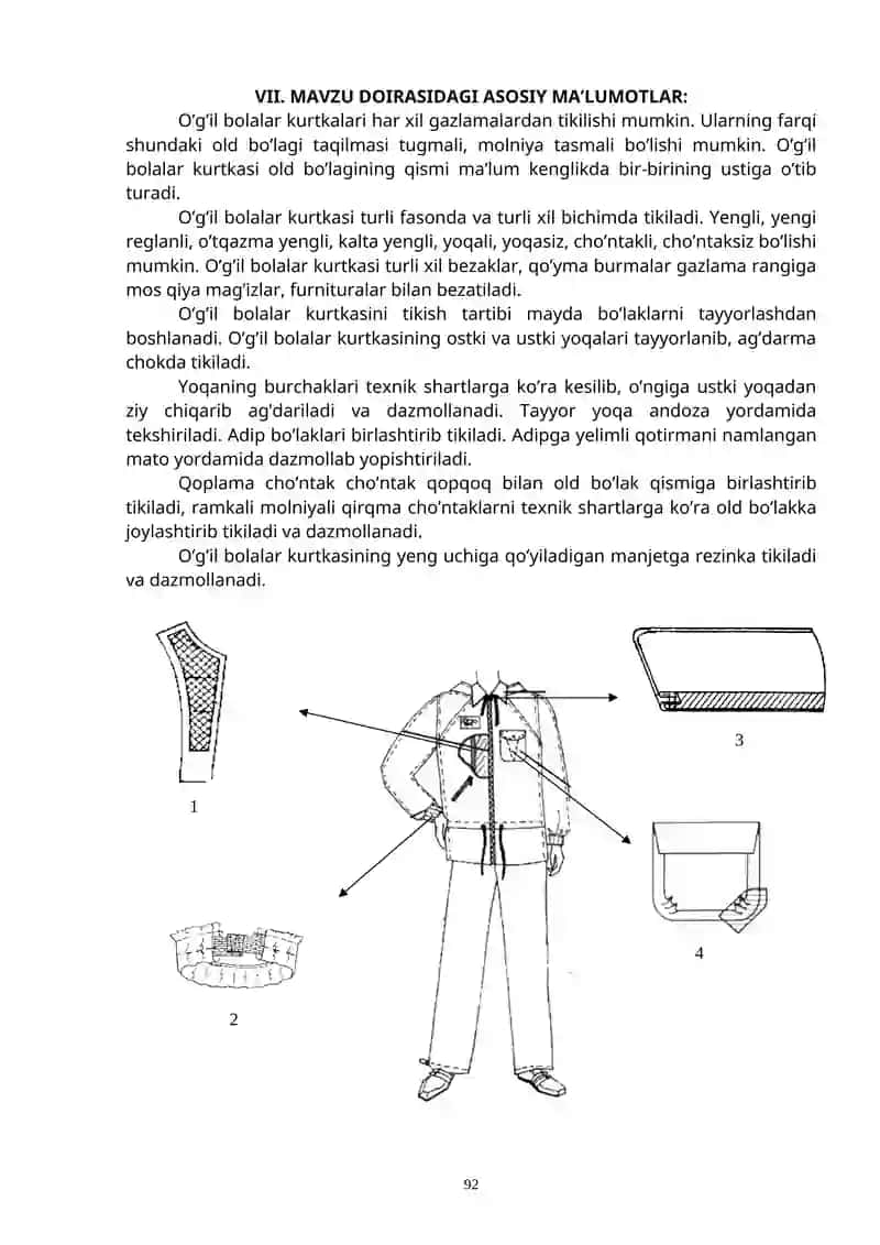 O’g’il bolalar kurtkasining mayda bo’laklariga ishlov berish 2