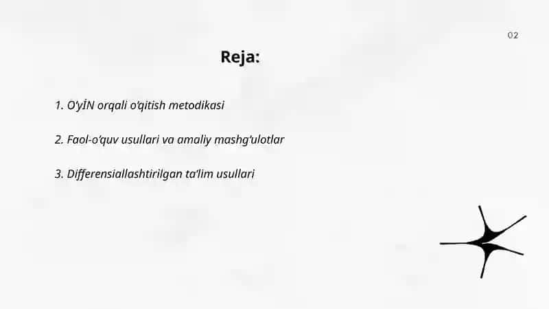 O‘yinda o‘qitish metodikasi 2