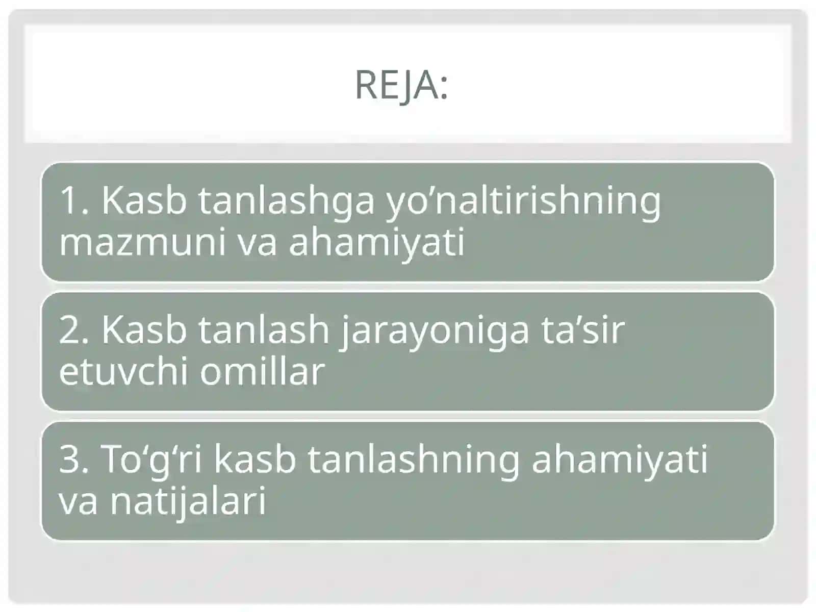 Kasb tanlashga yo’naltirish va kasb tanlash 2